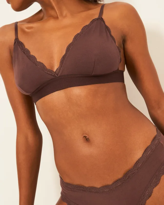 Lace Bralette - Cocoa sold by Stripe & Stare
