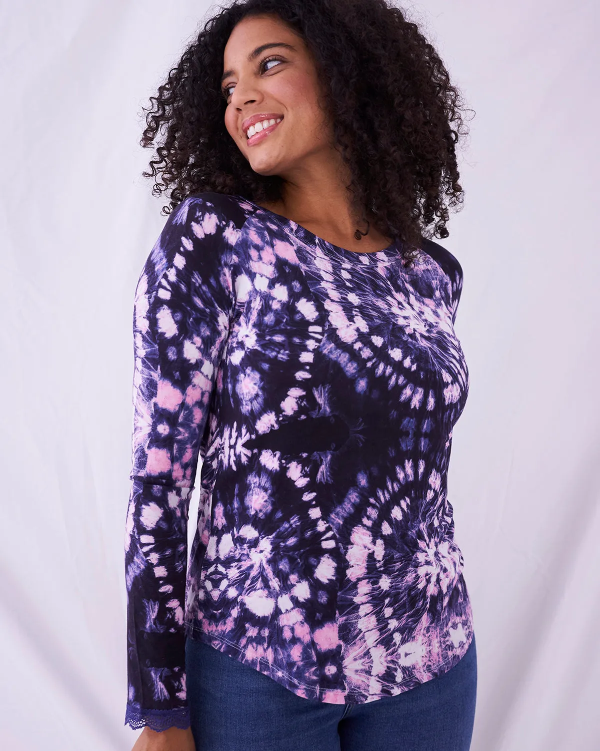 Slouch Top - Violet Swirl sold by Stripe & Stare