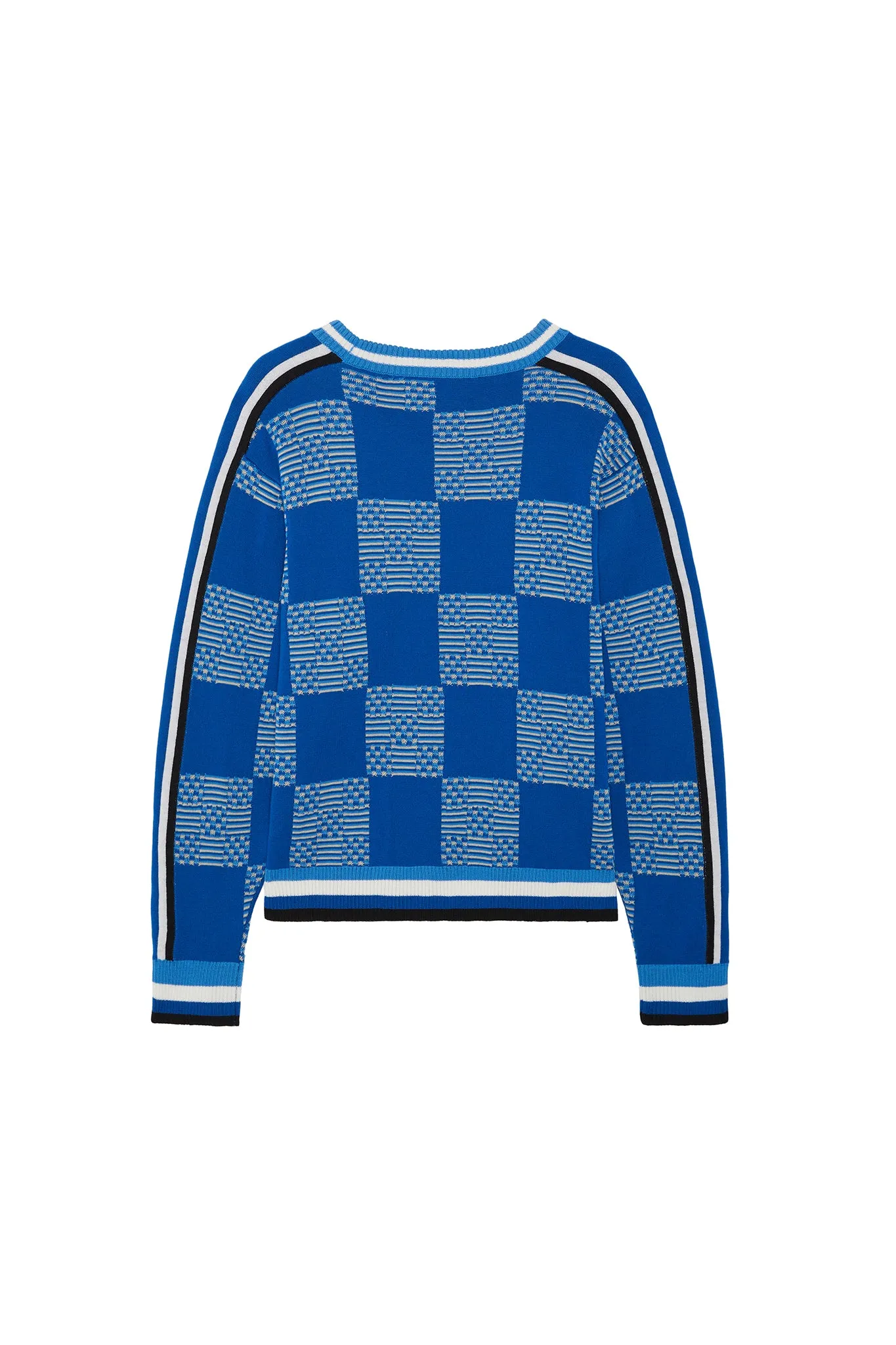 Checkerboard knitted crew jumper sold by Ahluwalia product image thumbnail 4