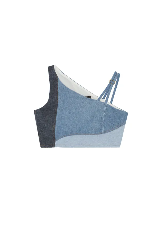 Rework denim top made by Ahluwalia