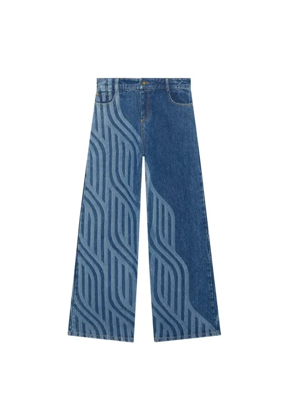 Wide leg laser jeans made by Ahluwalia