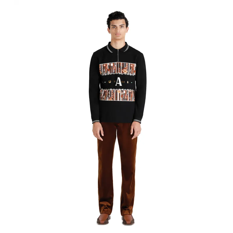 Nagali Long Sleeve Polo Top made by Ahluwalia