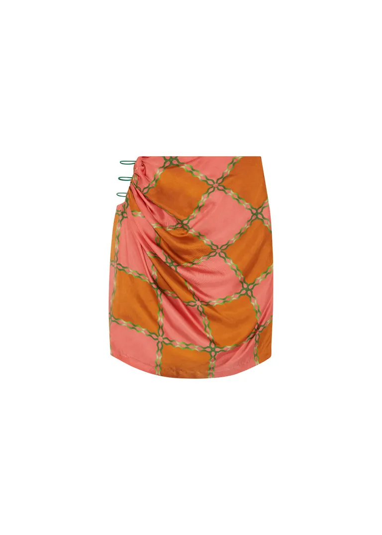 Turmeric draped skirt sold by Ahluwalia
