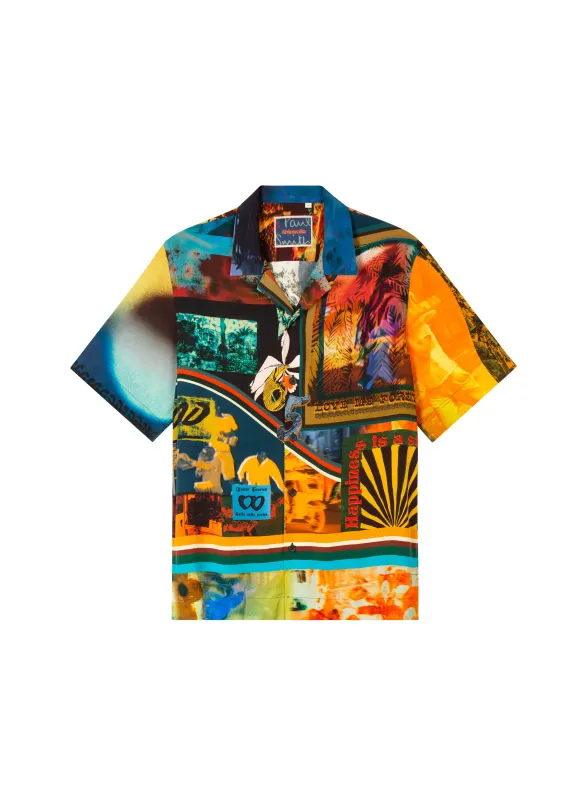 Printed viscose short sleeve shirt sold by Ahluwalia