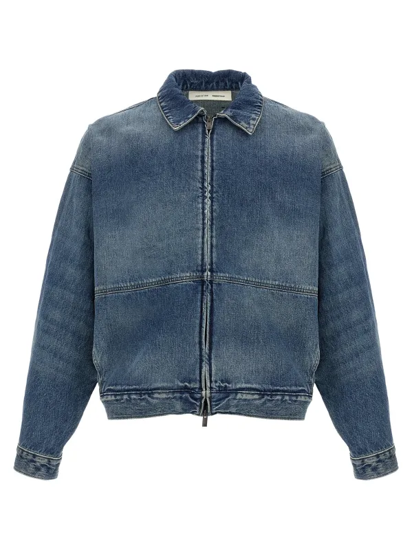 Denim Trucker Puffer Jackets Blue sold by Wanan Luxury
