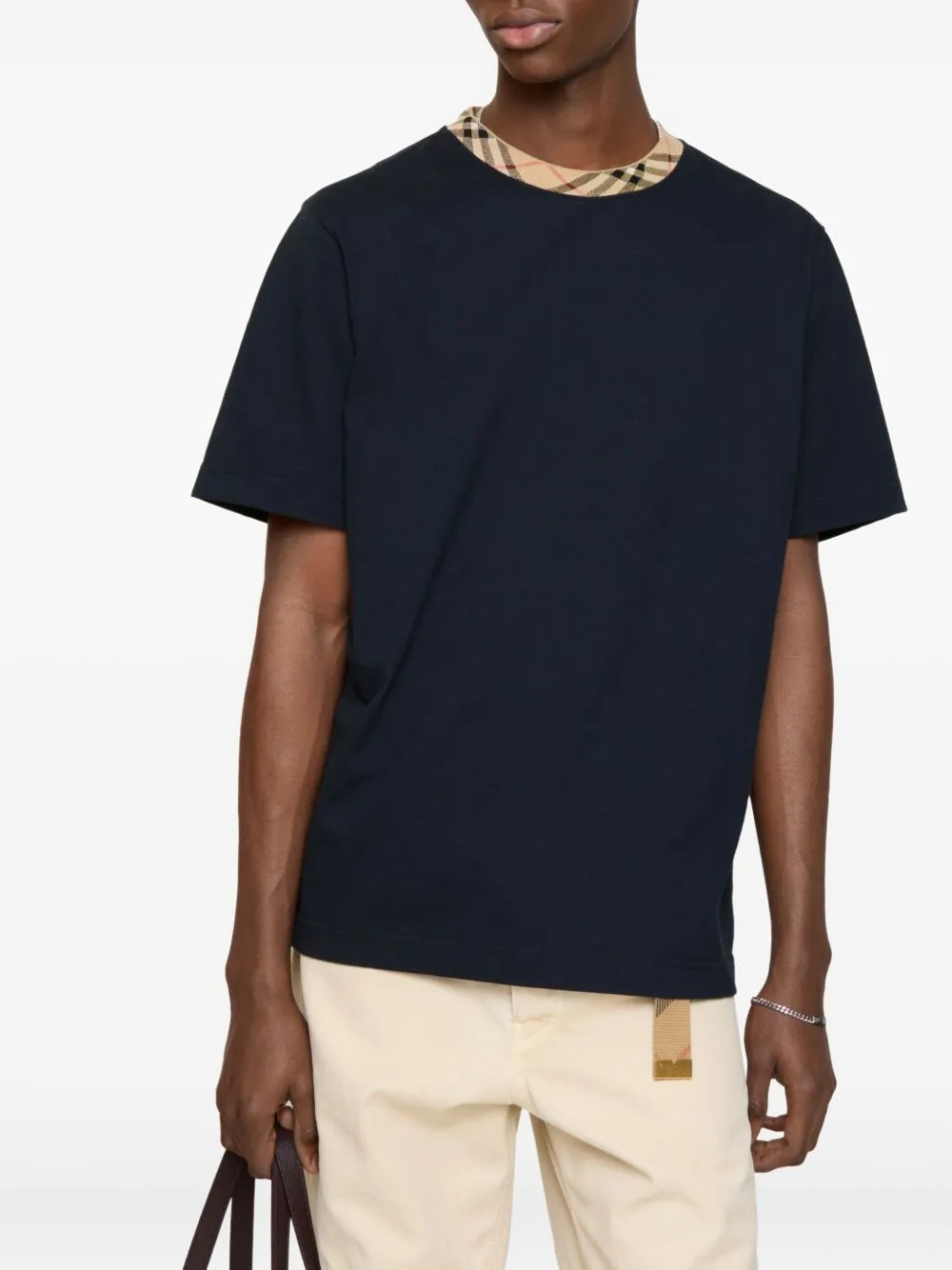 Check Motif Cotton T-Shirt sold by Wanan Luxury product image thumbnail 2