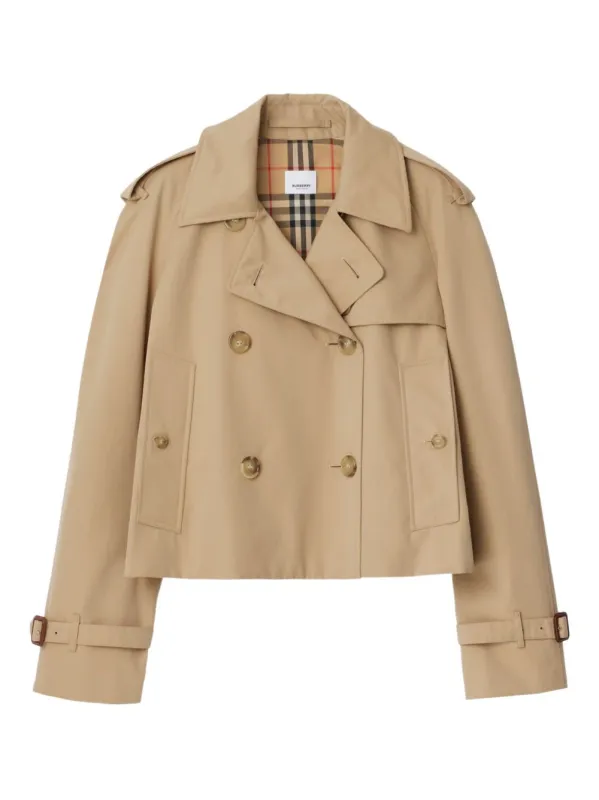 Cotton Cropped Trench Coat sold by Wanan Luxury