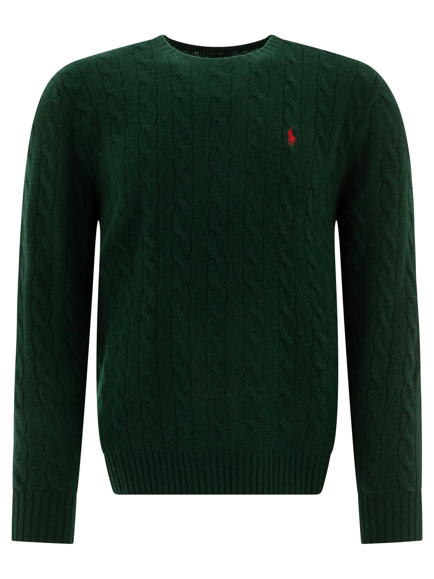 Wool And Cashmere Crewneck Sweater With Logo Knitwear Green sold by Wanan Luxury