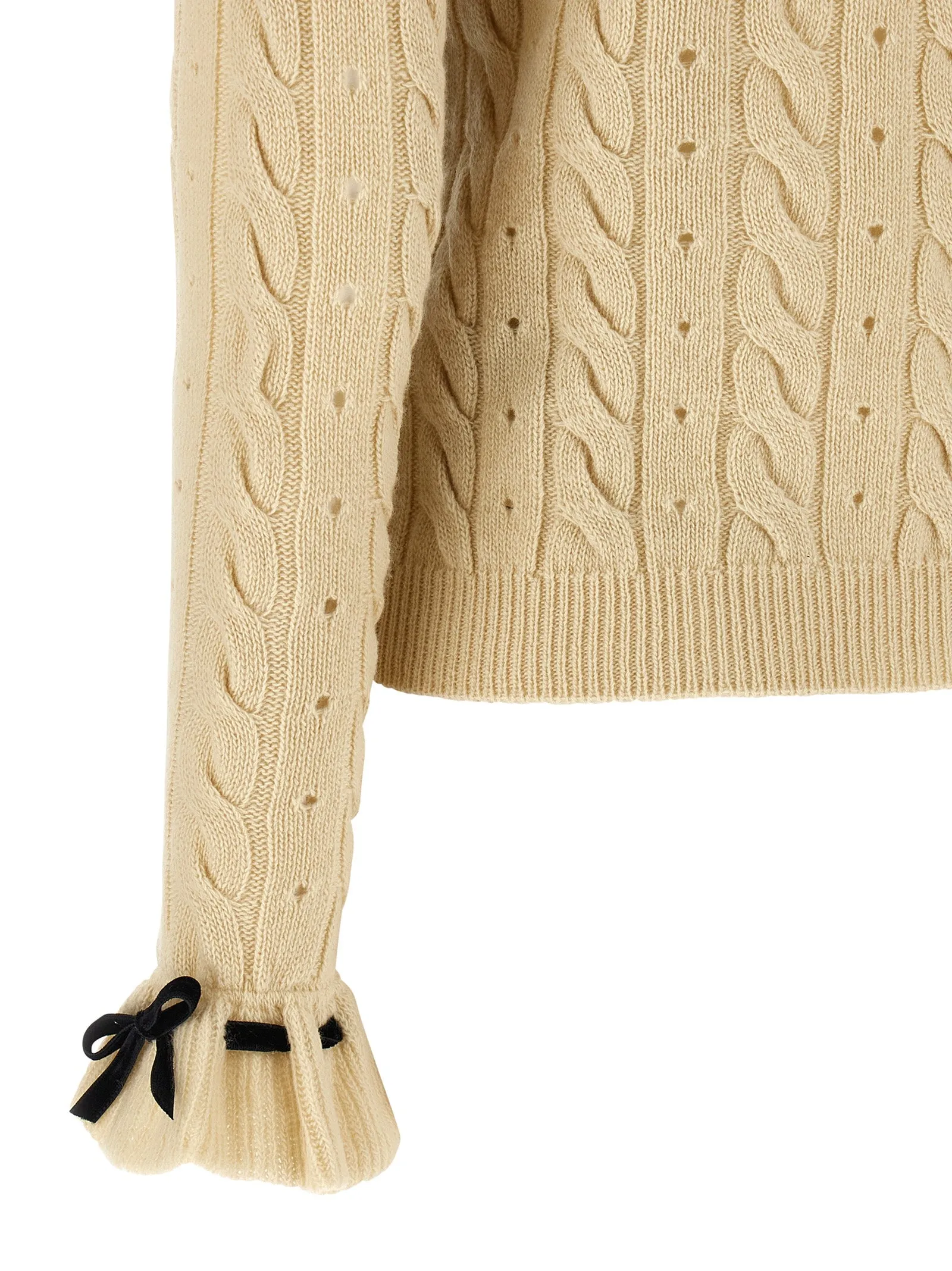 Valentino Garavani Wool Sweater Sweaters And Cardigans Beige sold by Wanan Luxury product image thumbnail 4