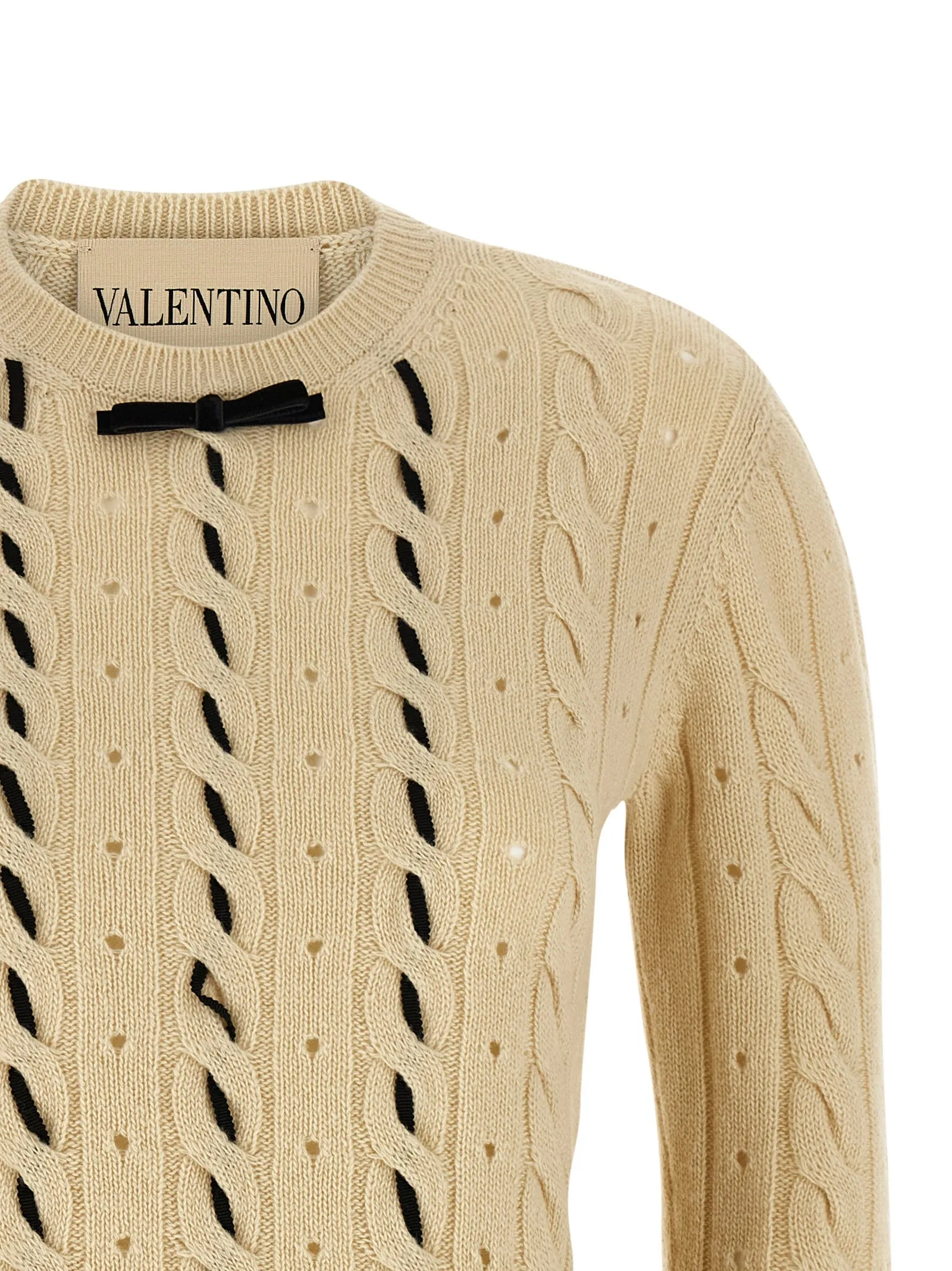 Valentino Garavani Wool Sweater Sweaters And Cardigans Beige sold by Wanan Luxury product image thumbnail 3