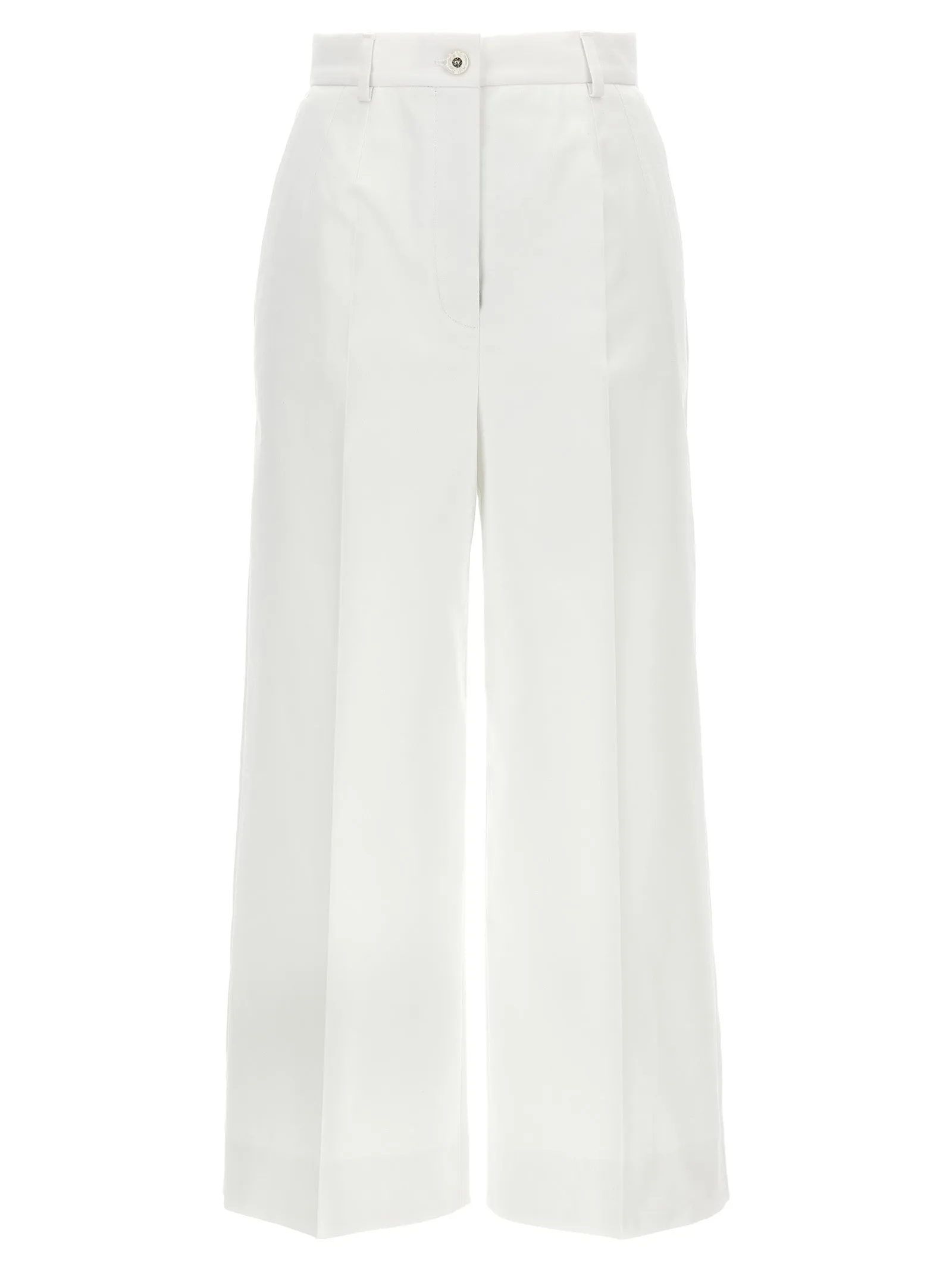 High Waist Cotton Pants White sold by Wanan Luxury
