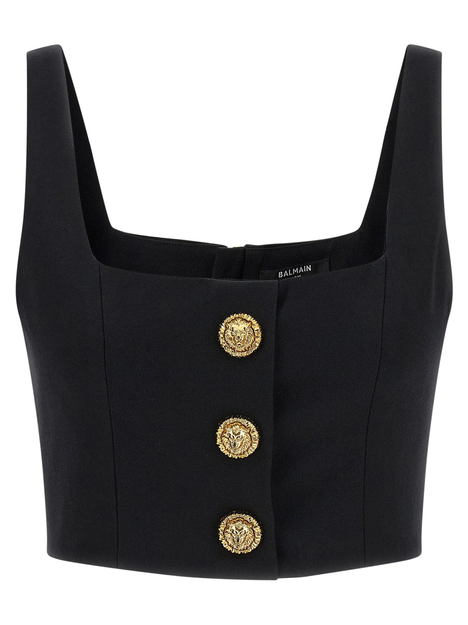 Button Top Tops Black sold by Wanan Luxury