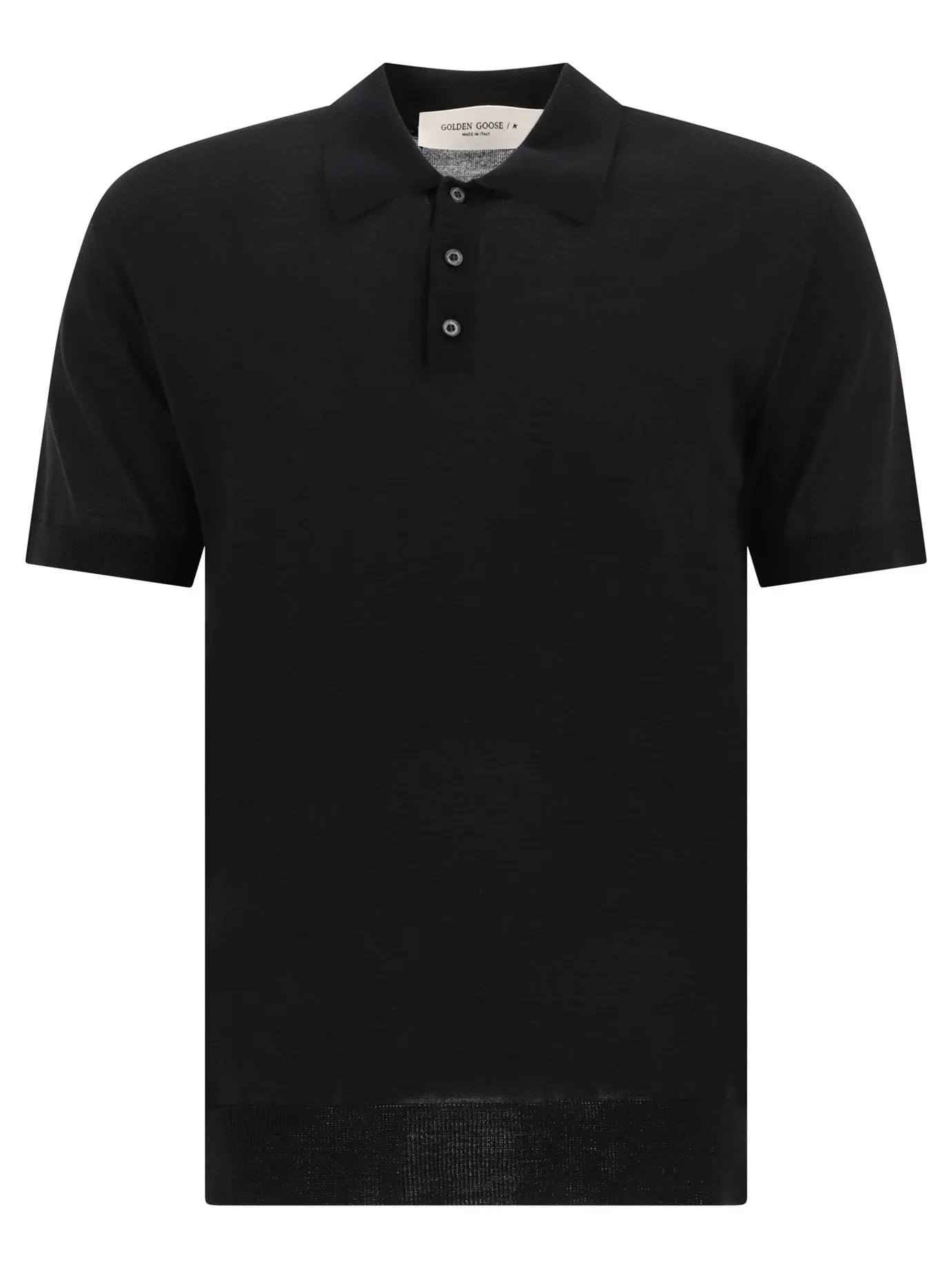 Merino Wool Button-Down Polo Shirt Black sold by Wanan Luxury