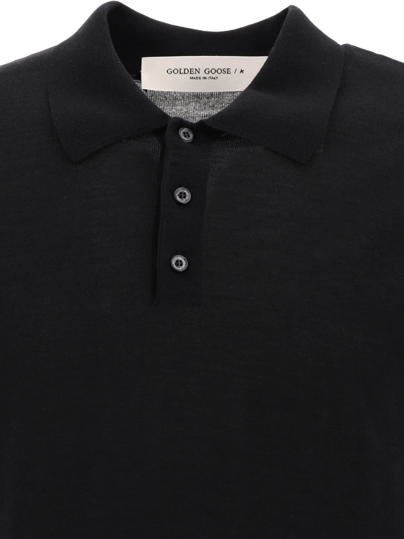 Merino Wool Button-Down Polo Shirt Black sold by Wanan Luxury product image thumbnail 3