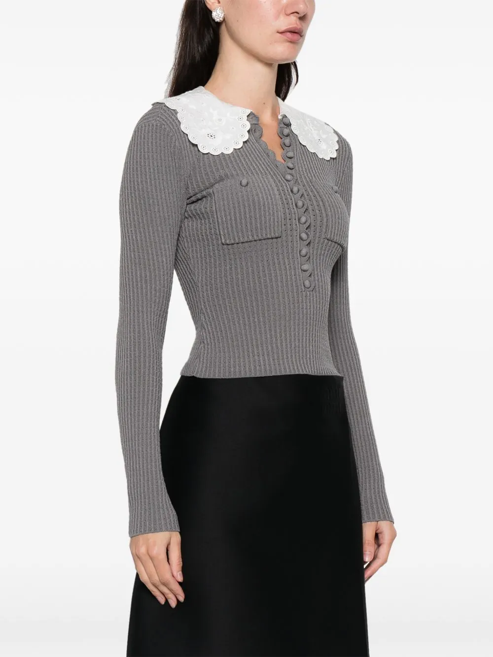 Collar-Detail Sweater sold by Wanan Luxury product image thumbnail 4