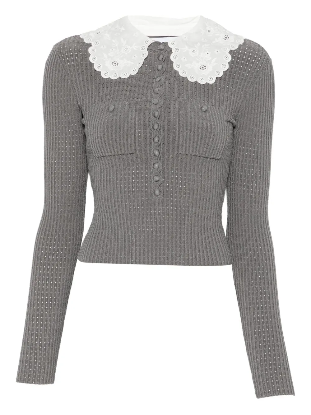 Collar-Detail Sweater sold by Wanan Luxury