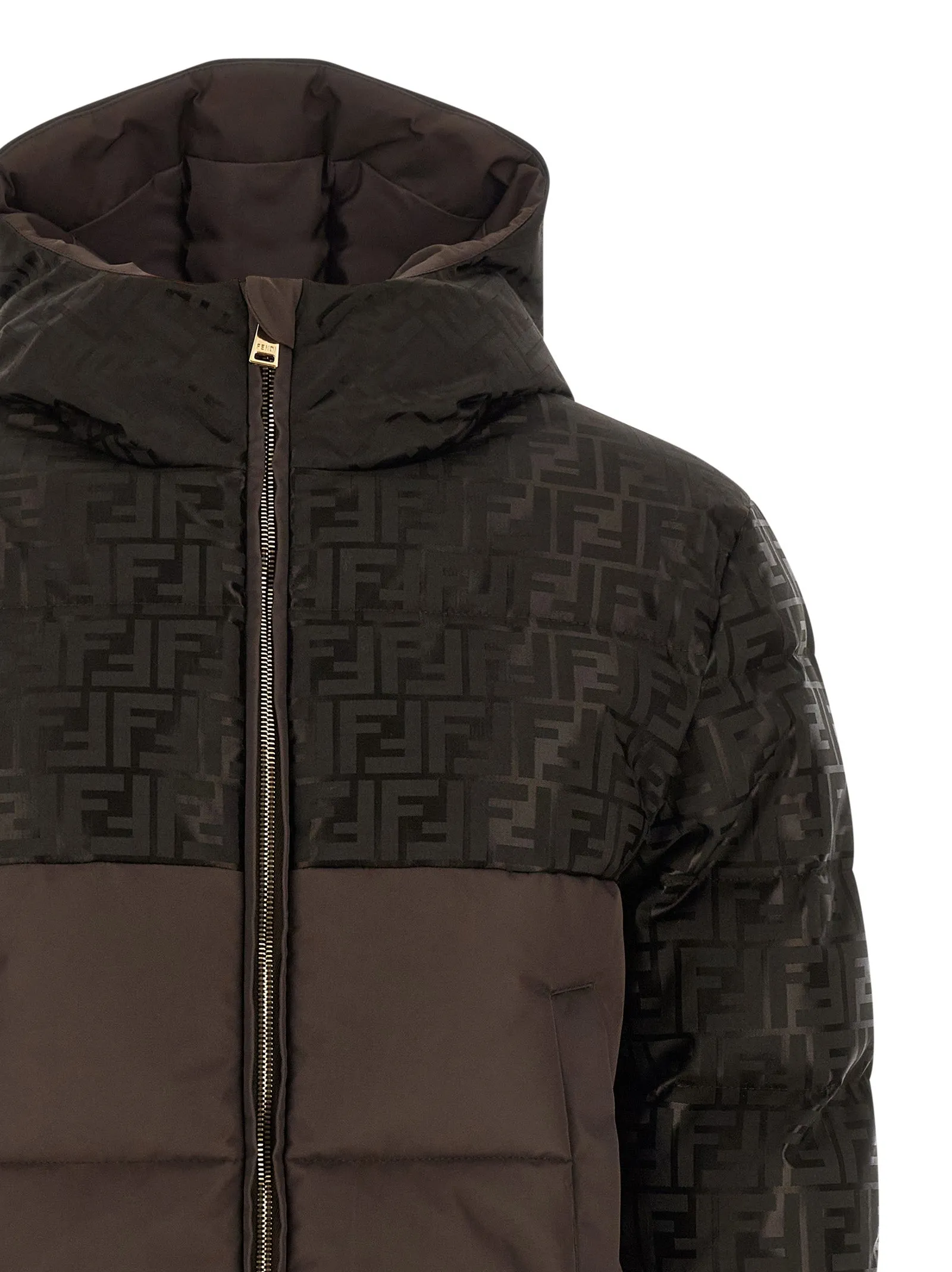 Ff Nylon Down Jacket Puffer Jackets Brown sold by Wanan Luxury product image thumbnail 3