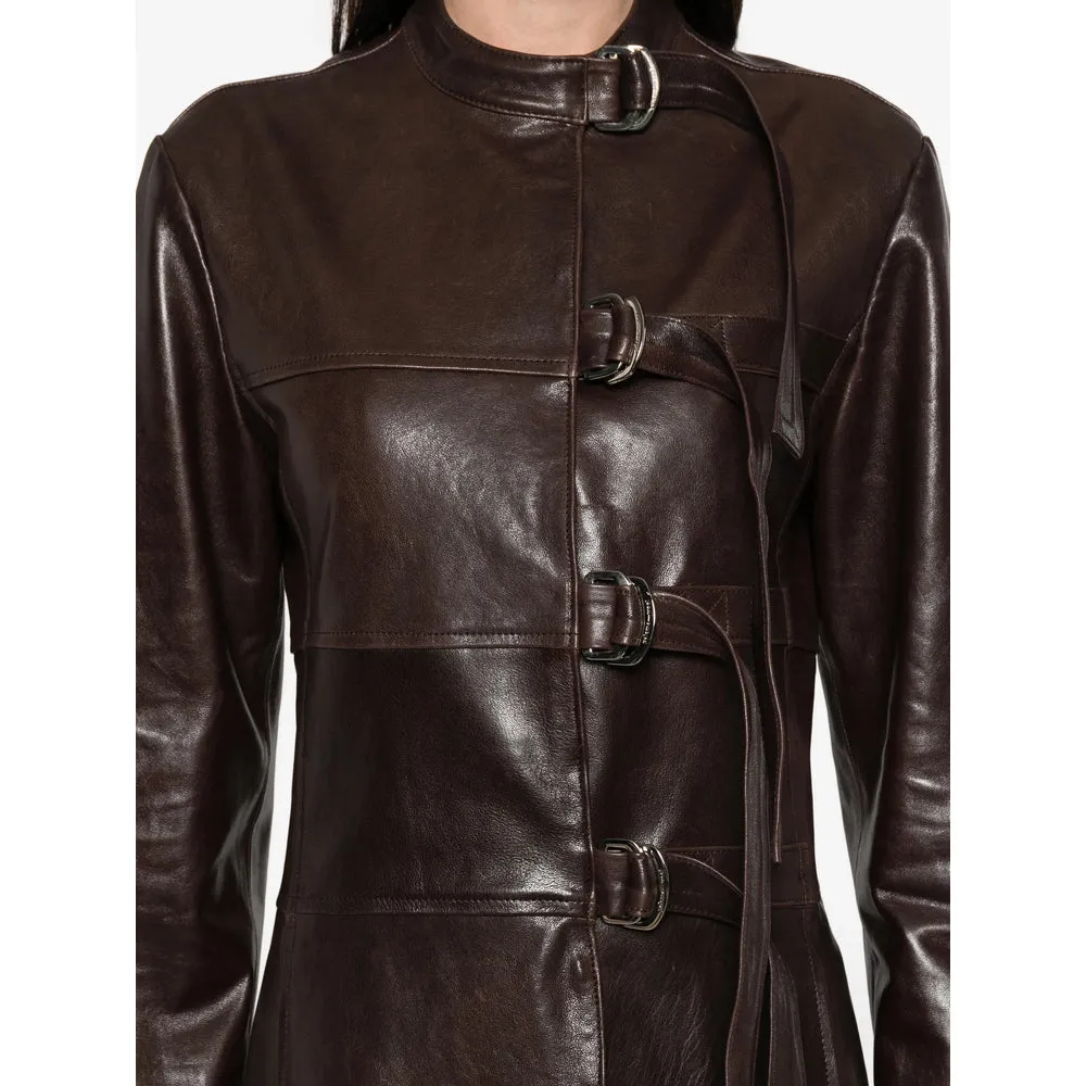 Leather Outerwears Brown sold by Wanan Luxury product image thumbnail 3