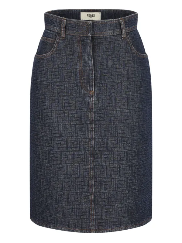 Denim Cotton Skirt made by Fendi