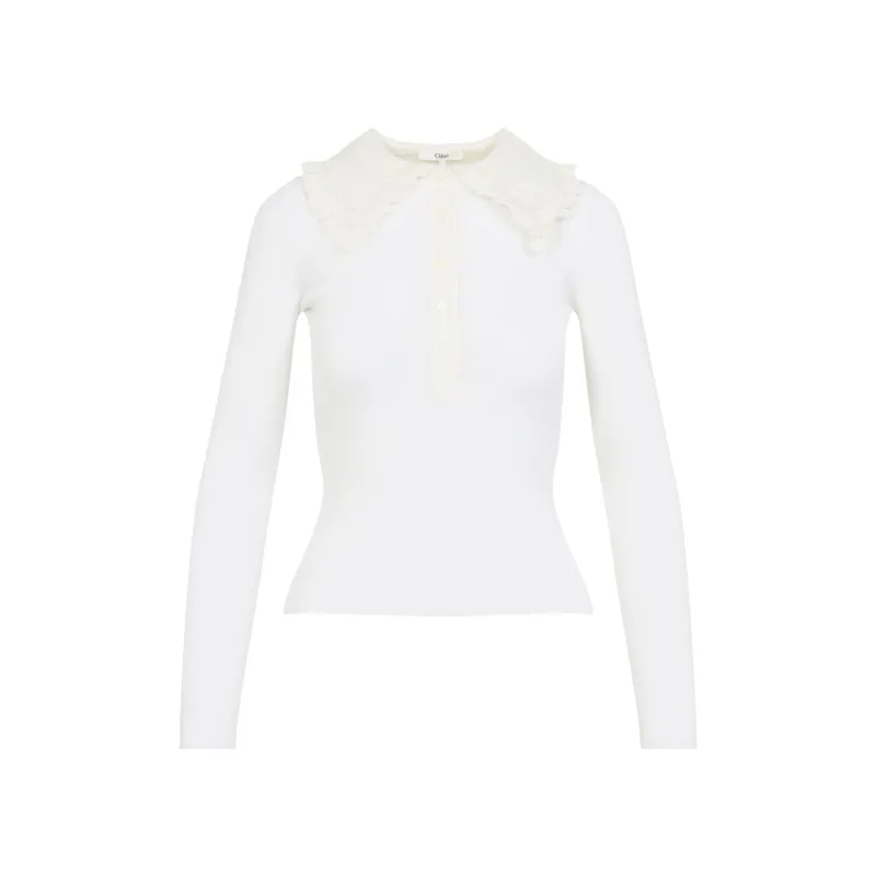 Pullover White made by Chloe