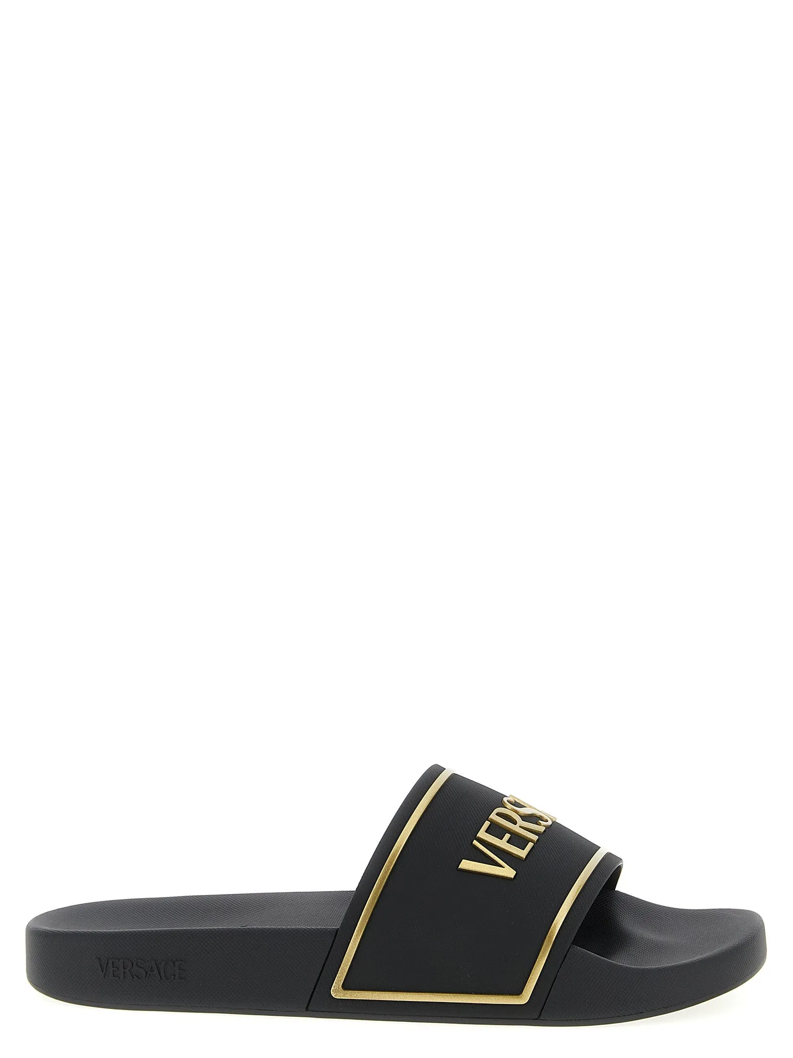Versace Logo Sandals Black sold by Wanan Luxury