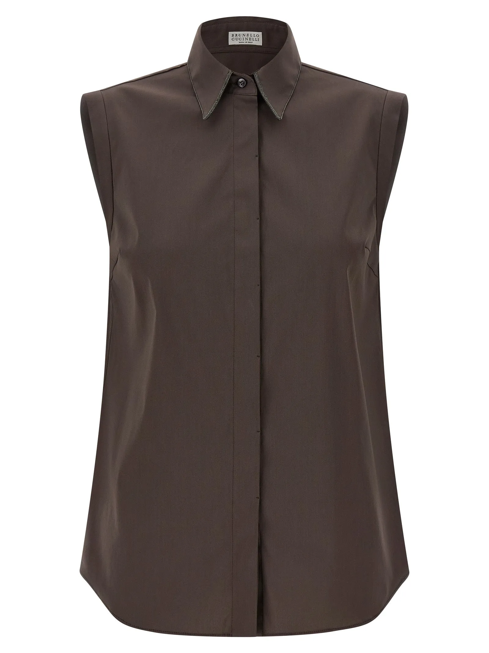 Sleeveless Shirt Shirt And Blouse Brown sold by Wanan Luxury
