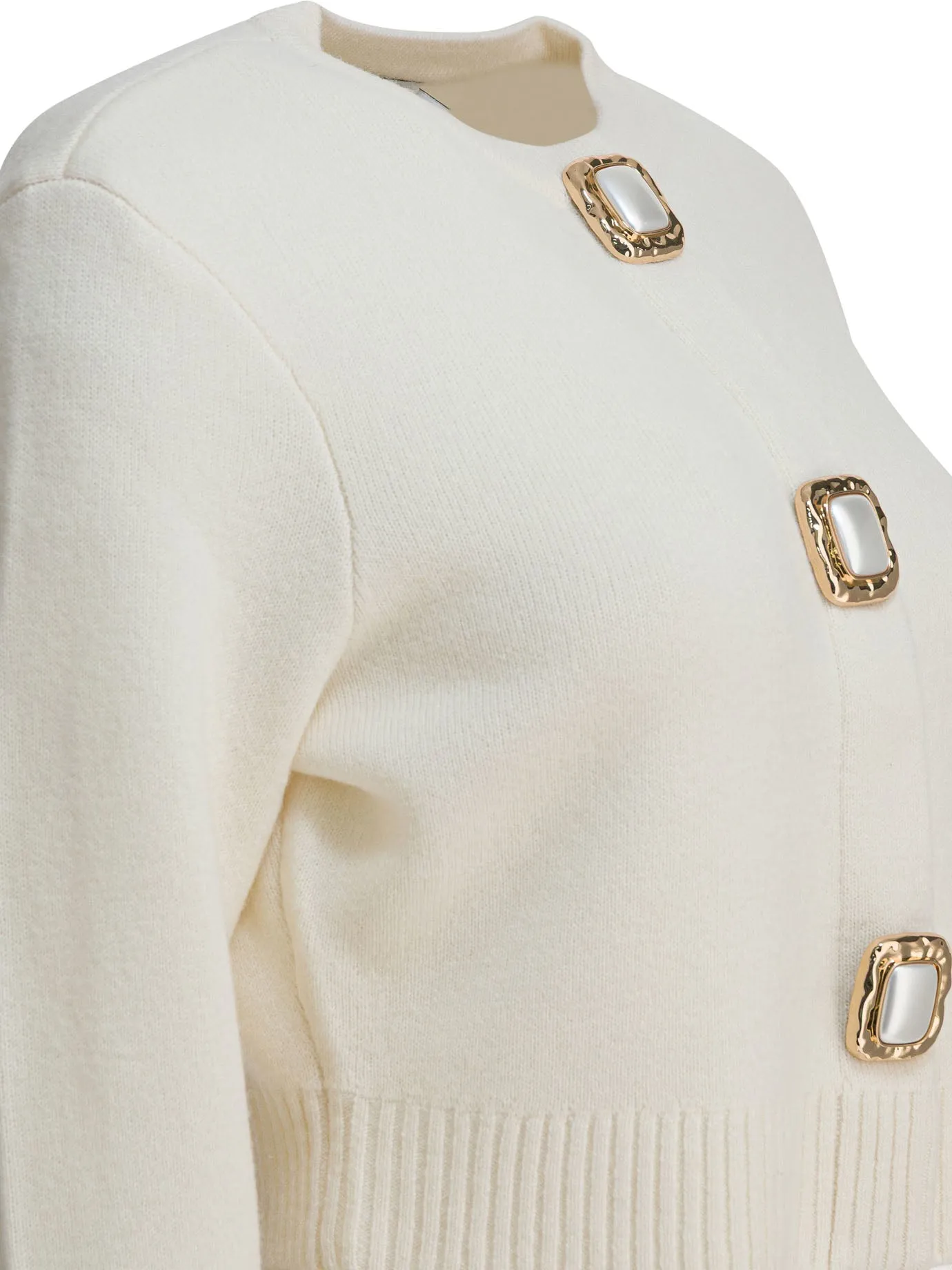 Wool Cropped Cardigan Knitwear White sold by Wanan Luxury product image thumbnail 4