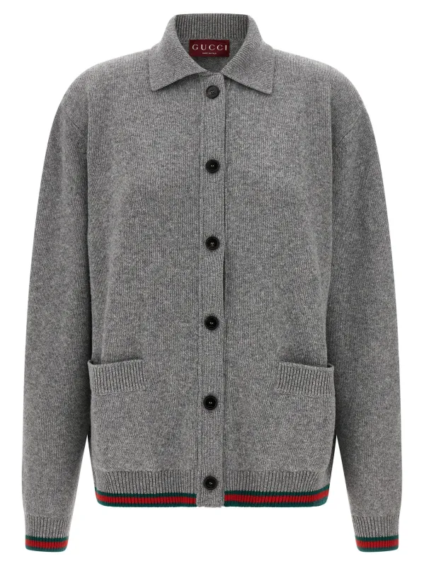 Polo Cardigan Sweaters And Cardigans Gray sold by Wanan Luxury