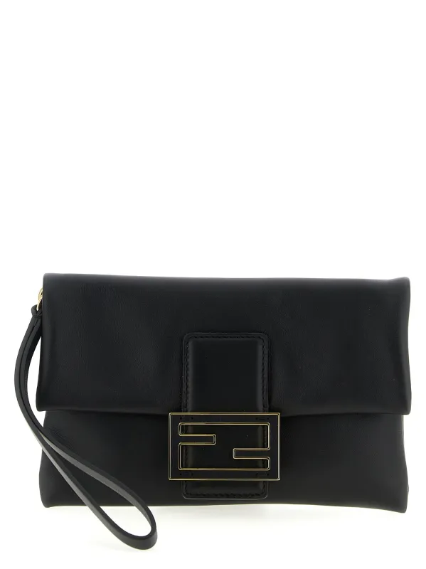 Mamma Baguette Clutch Black made by Fendi