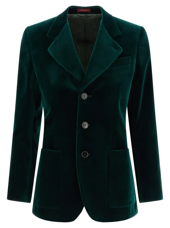 Velvet Blazer Blazers Green sold by Wanan Luxury