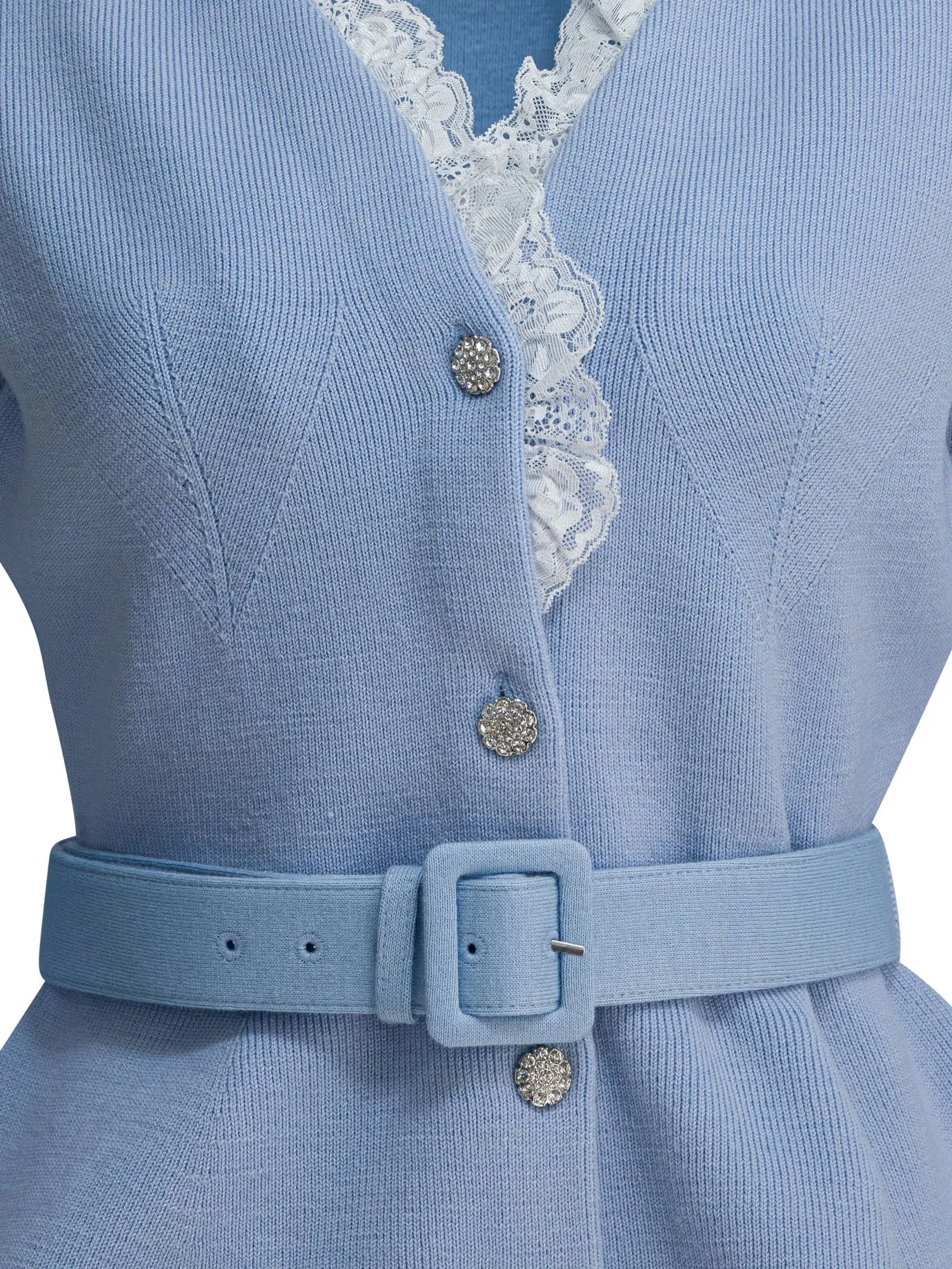 Embellished Wool-Blend Cardigan Knitwear Light Blue sold by Wanan Luxury product image thumbnail 3