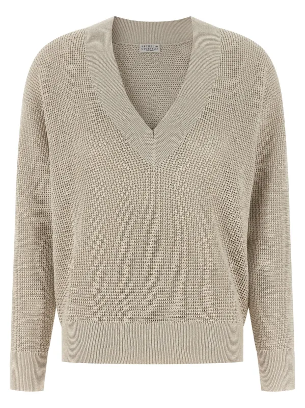 Openwork Sweater Sweaters And Cardigans Beige sold by Wanan Luxury