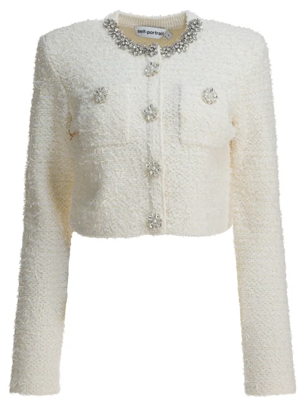 Embellished Wool-Blend Cardigan Knitwear Beige sold by Wanan Luxury