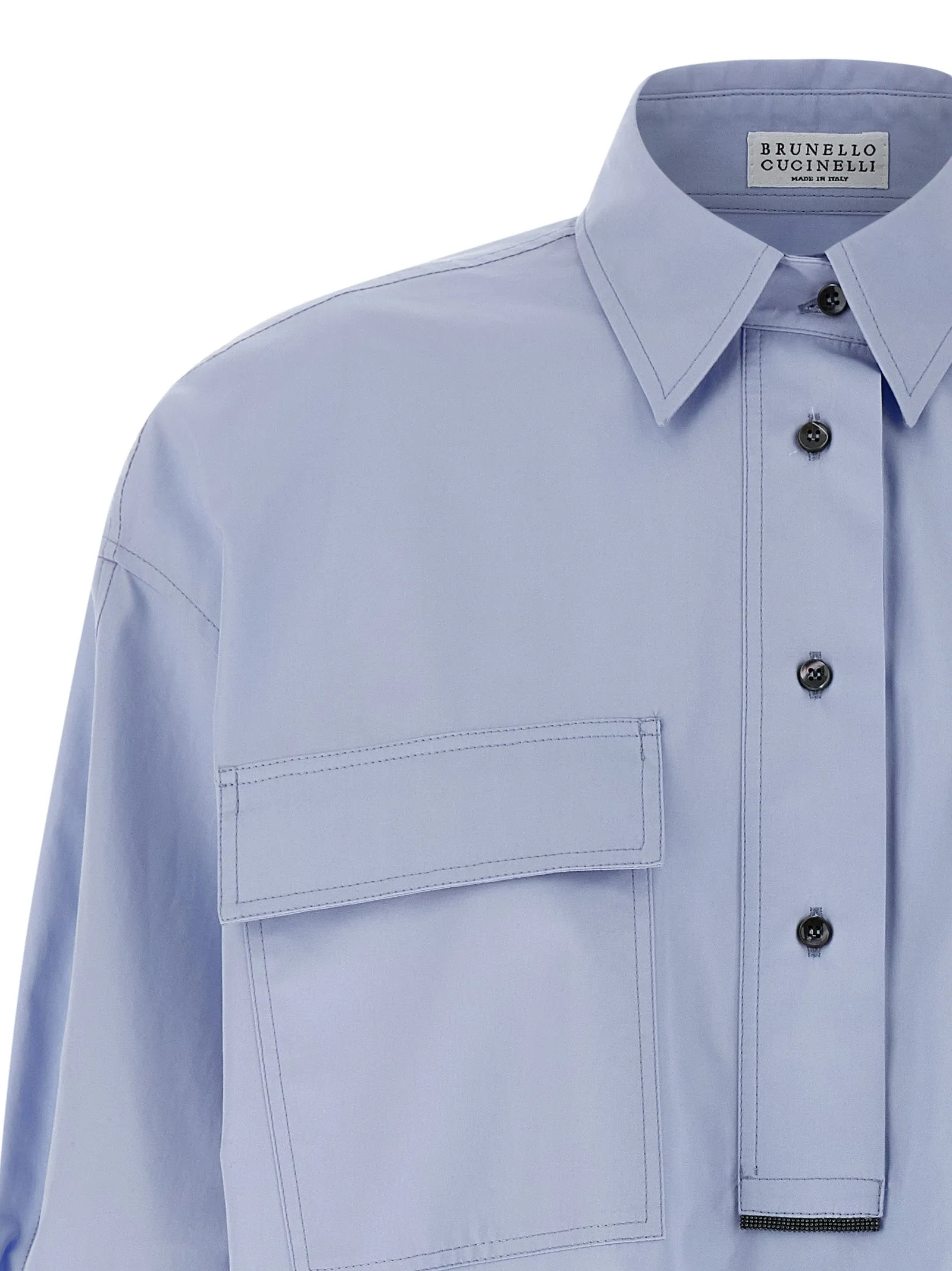 Pocket Shirt Shirt And Blouse Light Blue sold by Wanan Luxury product image thumbnail 3
