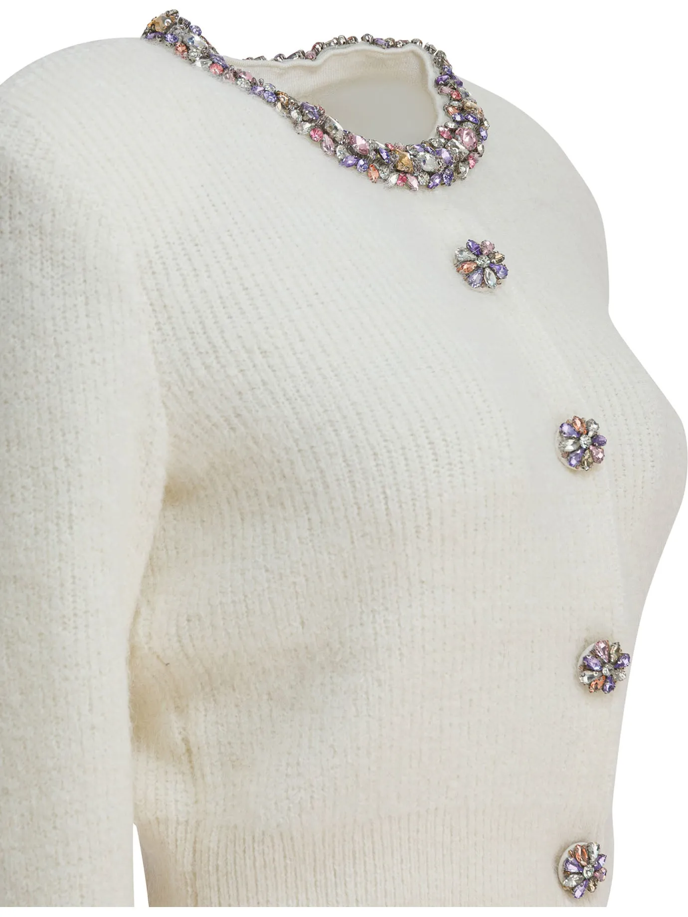 Embellished Wool-Blend Cardigan Knitwear Beige sold by Wanan Luxury product image thumbnail 4