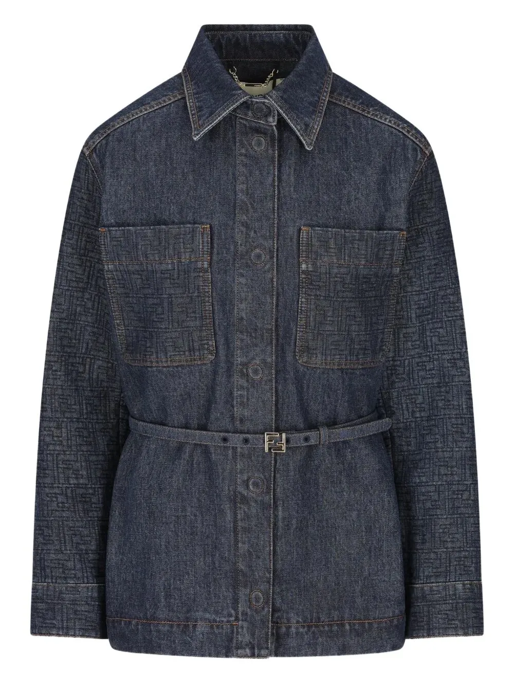 Go-To Denim Shirt Jacket With Quilted Ff Motif sold by Wanan Luxury