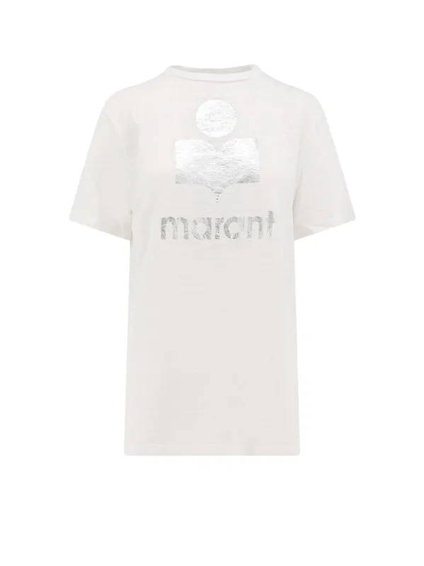 Linen T-Shirt With Laminated Logo On The Front sold by Wanan Luxury