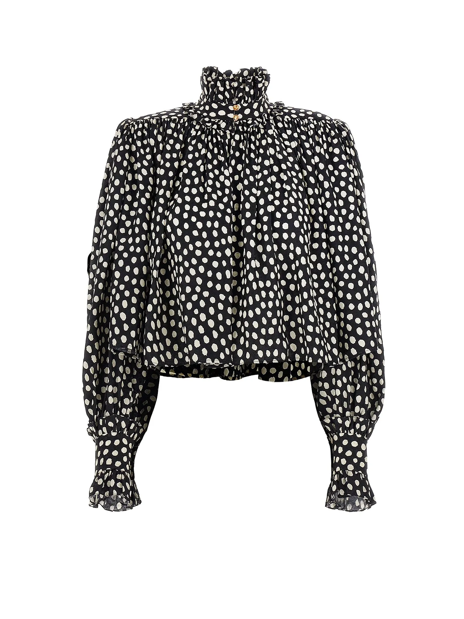 Polka-Dots Silk Shirt sold by Wanan Luxury