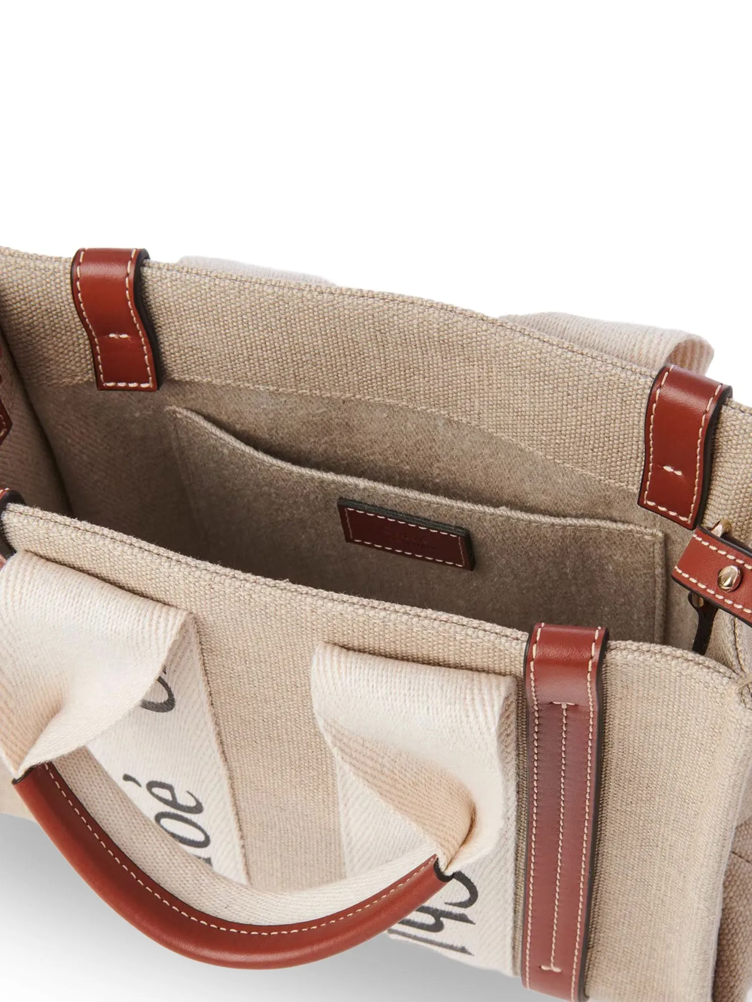 Woody Linen And Leather Tote Bag sold by Wanan Luxury product image thumbnail 3