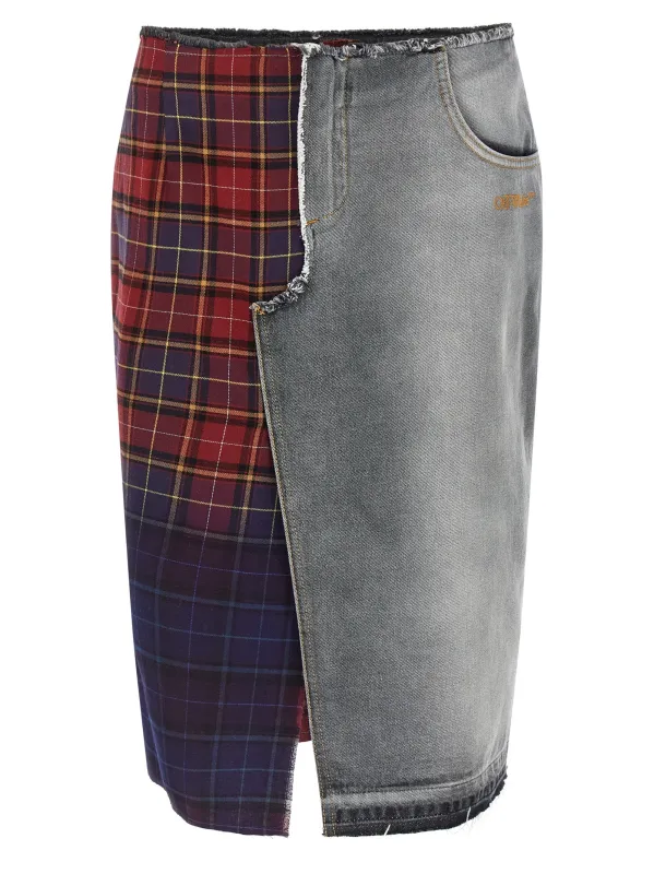 Patchwork Skirt Skirts Multicolor sold by Wanan Luxury