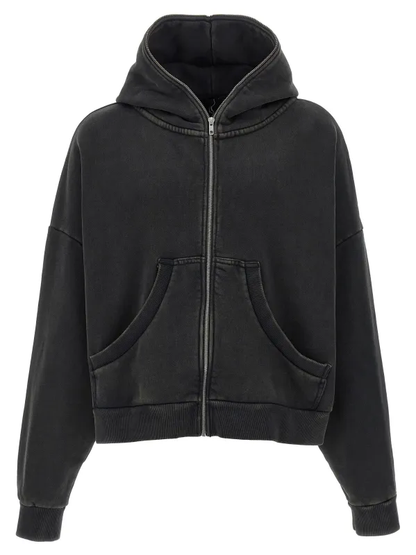 Eternal Zip Washed Sweatshirt Black sold by Wanan Luxury