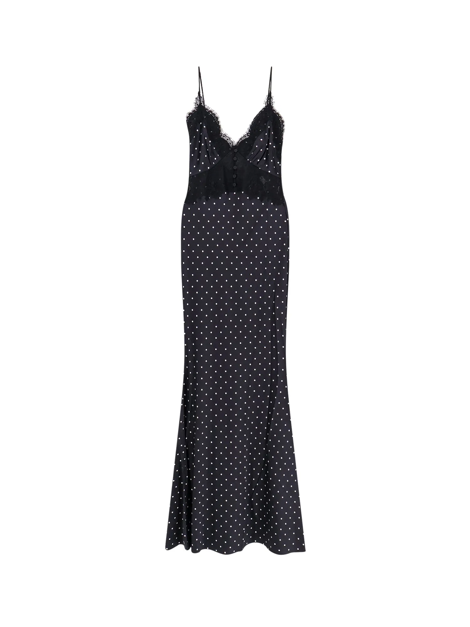 Polka-Dots Satin Long Dress sold by Wanan Luxury