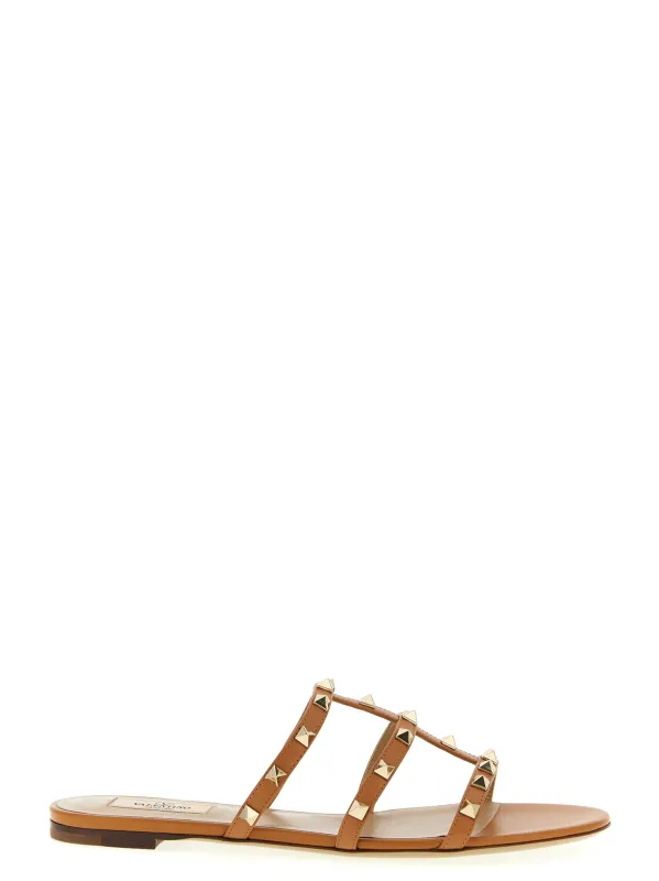 Rockstud Sandals Beige sold by Wanan Luxury
