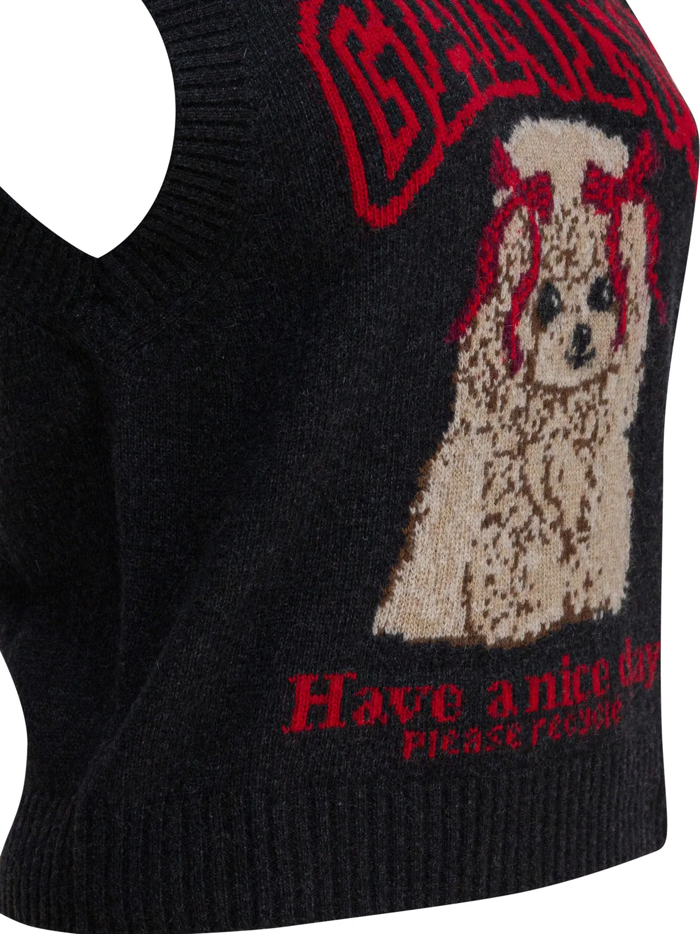 Wool Vest With Logo Knitwear Black sold by Wanan Luxury product image thumbnail 4