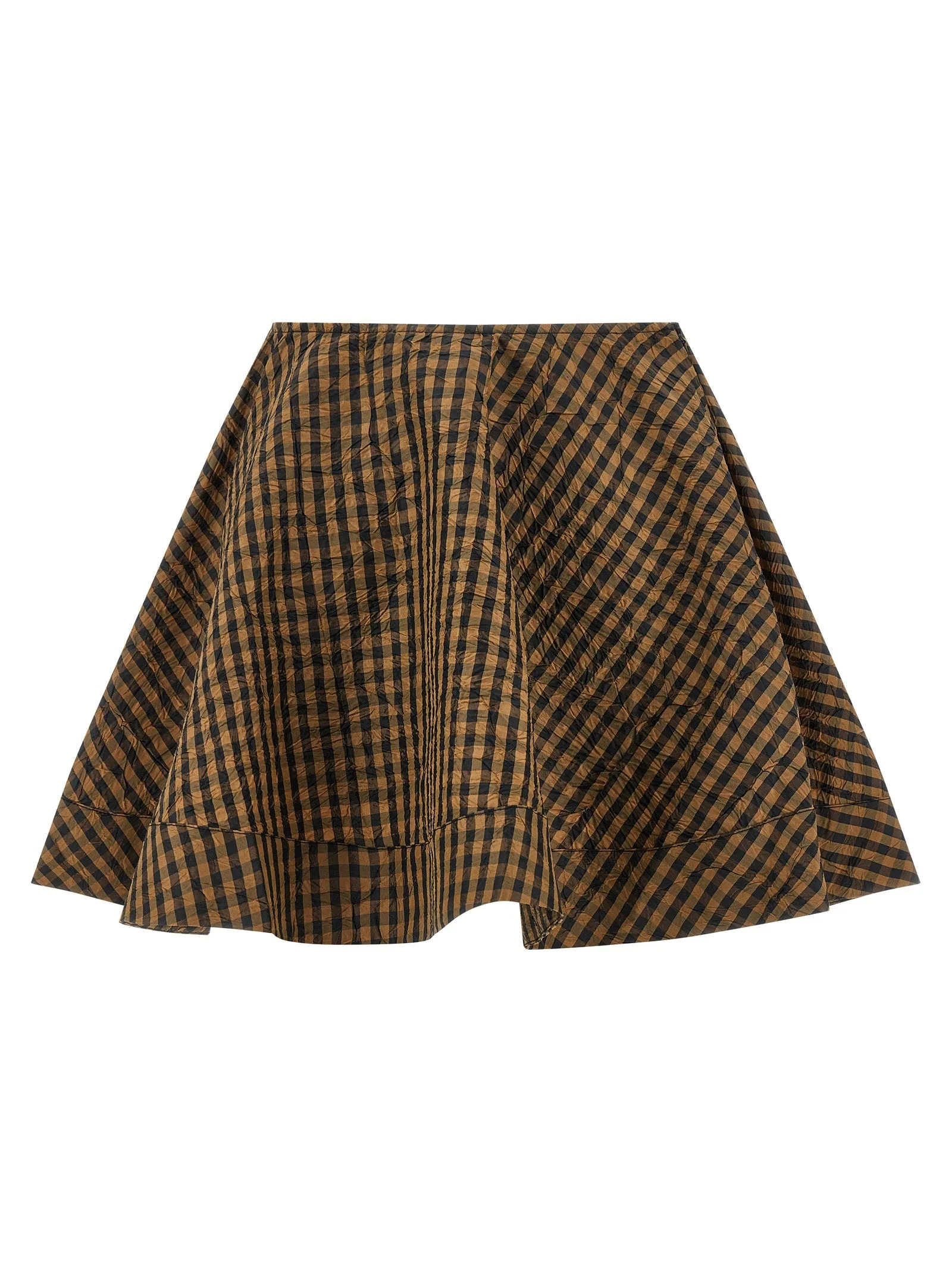 Crinckled Taffetà Skirts Brown sold by Wanan Luxury