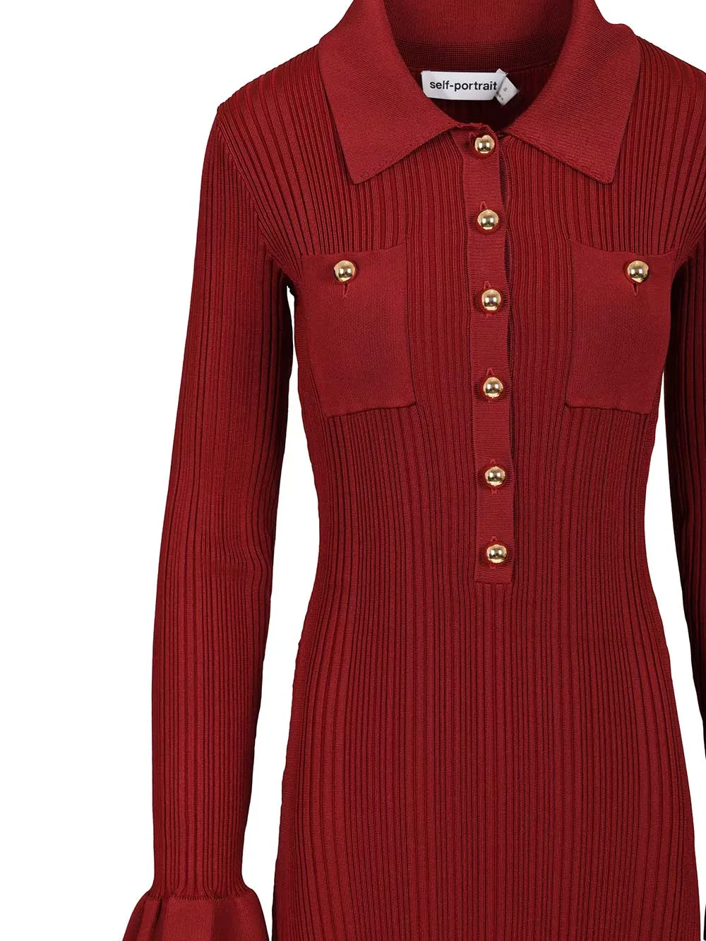 Ribbed Knit Midi Dress Dresses Bordeaux sold by Wanan Luxury product image thumbnail 4