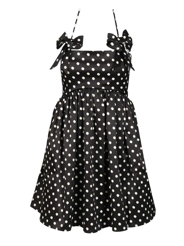 Polka Dot Mini Dress Dresses Black sold by Wanan Luxury