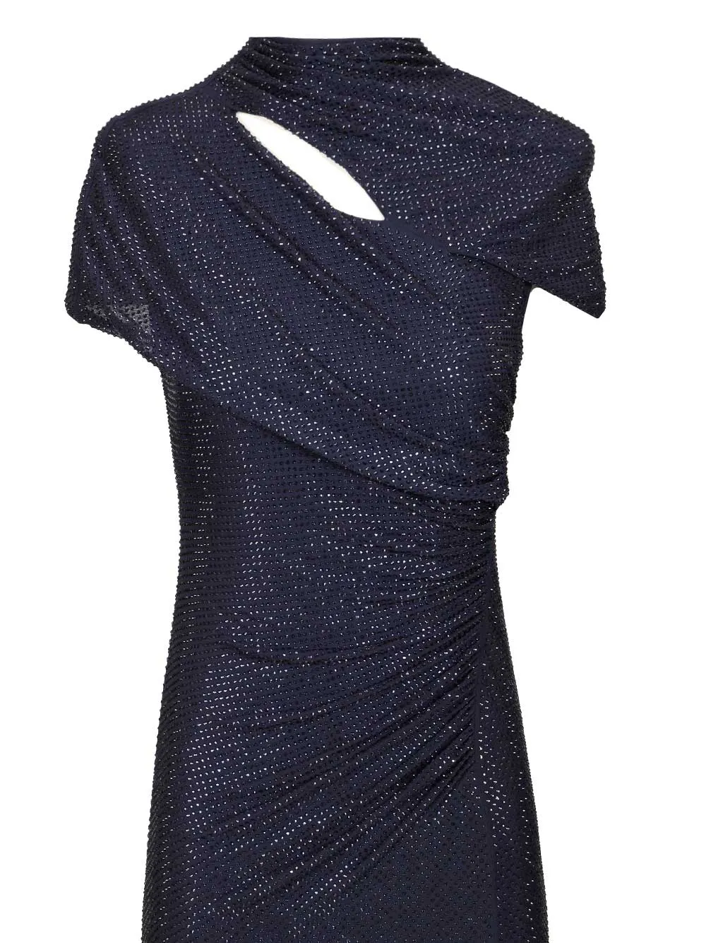 Mesh Midi Dress With Rhinestones Dresses Blue sold by Wanan Luxury product image thumbnail 4