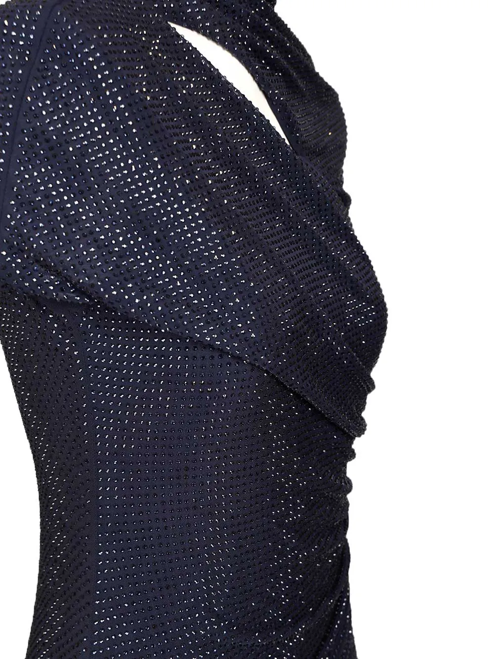 Mesh Midi Dress With Rhinestones Dresses Blue sold by Wanan Luxury product image thumbnail 5