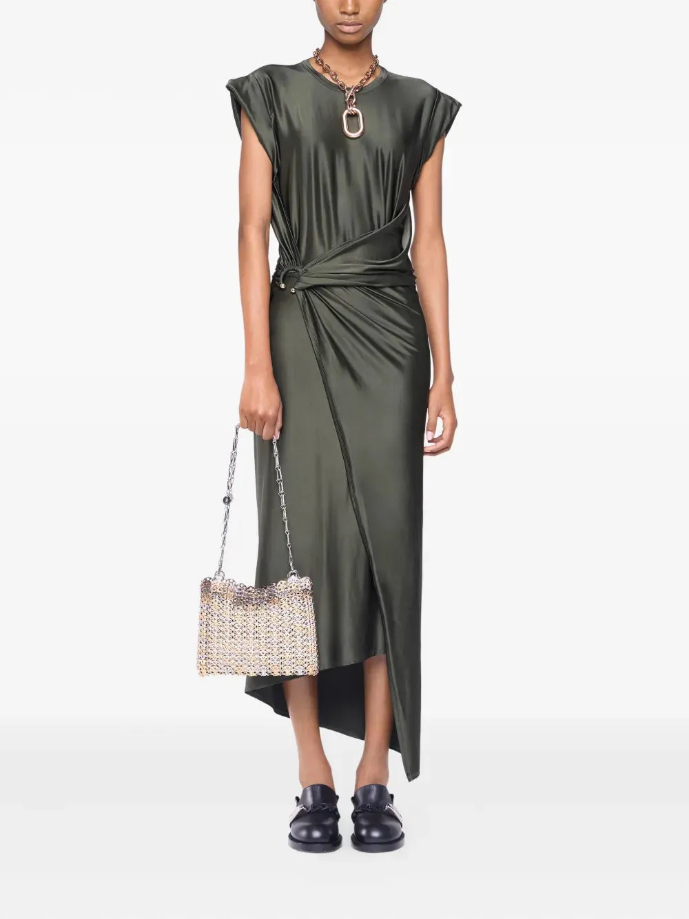 Draped Satin Midi Dress sold by Wanan Luxury product image thumbnail 2